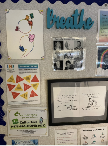 Posters featured in the Health classroom remind students of important mental health messages

